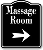 Massage Right Arrow BLACK Aluminum Composite Sign