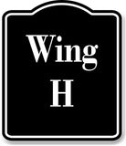 Wing H BLACK Aluminum Composite Sign