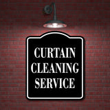 Curtain Cleaning Service BLACK Aluminum Composite Sign