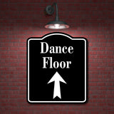 Dance Floor Up Arrow BLACK Aluminum Composite Sign