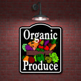 Organic Produce Color Fruit Vegetables BLACK Aluminum Composite Sign