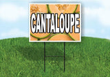 CANTALOUPE WITH CANTALOUPE BACKGROUND Plastic Yard Sign ROAD SIGN with Stand