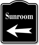 Sunrooms Left Arrow BLACK Aluminum Composite Sign