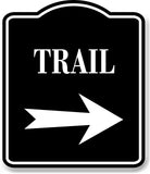 Trail Right Arrow BLACK Aluminum Composite Sign