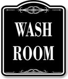 Wash Room BLACK Aluminum Composite Sign