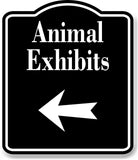 Animal Exhibits Left Arrow BLACK Aluminum Composite Sign