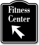 Fitness Center 45 Degree Up Left Arrow BLACK Aluminum Composite Sign