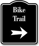 Bike Trail Right Arrow BLACK Aluminum Composite Sign