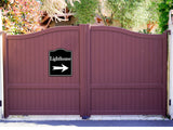 Lighthouse Right Arrow BLACK Aluminum Composite Sign