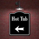 Hot Tub Left Arrow BLACK Aluminum Composite Sign