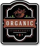Organic Farm Food BLACK Aluminum Composite Sign