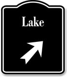Lake 45 Degree Up Right Arrow BLACK Aluminum Composite Sign