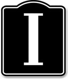 Letter I Bin Aisle Row Marker Label BLACK Aluminum Composite Sign