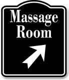Massage 45 Degree Up Right Arrow BLACK Aluminum Composite Sign