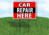 CAR REPAIR HERE BLACK STRIPE Plastic Yard Sign ROAD SIGN with Stand