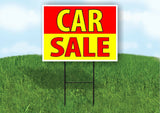 CAR SALE RED YELLOW Plastic Yard Sign ROAD SIGN with Stand