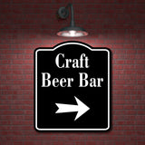 Craft Beer Bar Right Arrow BLACK Aluminum Composite Sign