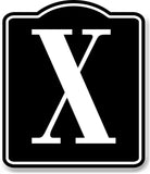Letter X Bin Aisle Row Marker Label BLACK Aluminum Composite Sign
