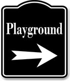 Playground Right Arrow BLACK Aluminum Composite Sign
