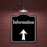 Information Up Arrow BLACK Aluminum Composite Sign