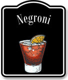 Negroni Cocktail Bar Sign BLACK Aluminum Composite Sign