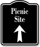 Picnic Site Up Arrow BLACK Aluminum Composite Sign