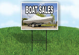 BOAT SALES WITH BOAT Yard Sign Road with Stand LAWN SIGN