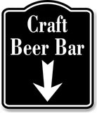 Craft Beer Bar Down Arrow BLACK Aluminum Composite Sign