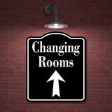 Changing Rooms Up Arrow BLACK Aluminum Composite Sign