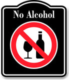 No Alchhol Symbol Prohibition BLACK Aluminum Composite Sign