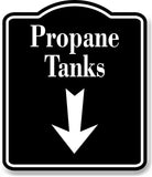 Propane_Tanks_Down_Arrow_BLACK Aluminum Composite Sign