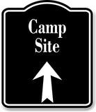 Camp Site Up Arrow BLACK Aluminum Composite Sign