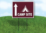 CAMP SITE STRAIGHT ARROW BROWN Yard Sign with Stand LAWN SIGN
