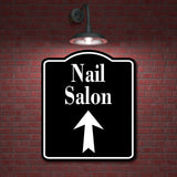 Nail Salon Up Arrow BLACK Aluminum Composite Sign