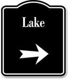 Lake Right Arrow BLACK Aluminum Composite Sign