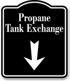 Propane_Tank_Exchange_Down_Arrow_BLACK Aluminum Composite Sign
