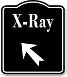 X-Ray 45 Degree Up Left Arrow BLACK Aluminum Composite Sign