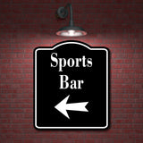 Sports Bar Left Arrow BLACK Aluminum Composite Sign