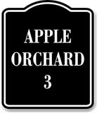 Apple Orchard 3 BLACK Aluminum Composite Sign