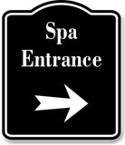 Spa Entrance Right Arrow BLACK Aluminum Composite Sign