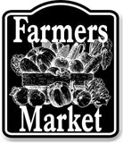 Farmers Market Fruit Vegetables BLACK Aluminum Composite Sign