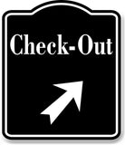 Check-Out 45 Degree Up Right Arrow BLACK Aluminum Composite Sign