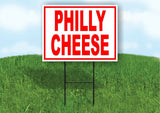 Philly Cheese RED Yard Sign Road with Stand LAWN POSTER