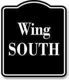 Wing SOUTH BLACK Aluminum Composite Sign
