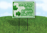 MARCHS YARD OF THE MONTH Yard Sign Road with Stand LAWN SIGN
