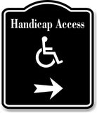 Handicap Access Right Arrow BLACK Aluminum Composite Sign