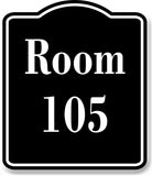 Room 105 Number Building BLACK Aluminum Composite Sign