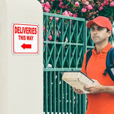 Deliveries This Way w/ Left Arrow Outdoor Aluminum composite sign
