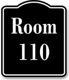 Room 110 Number Building BLACK Aluminum Composite Sign