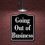 Going Out of Business Elegant BLACK Aluminum Composite Sign